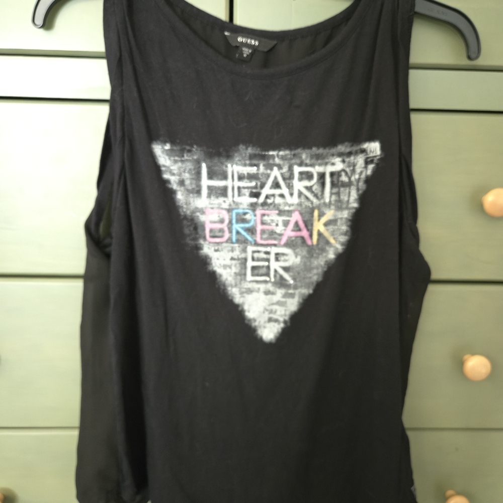 Guess Black Open Back Jersey Top